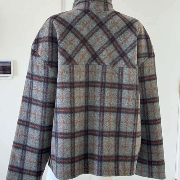 NWT Sunday Best Sky shirt jacket Insulated wool Size 2XL Gray Copper Shacket - Picture 3 of 9